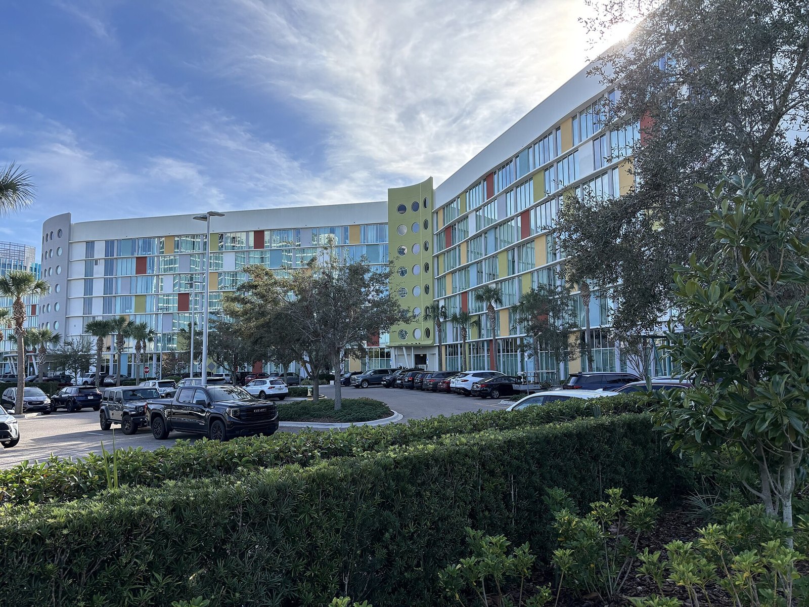 Colorful exterior wing at Cabana Bay Beach Resort