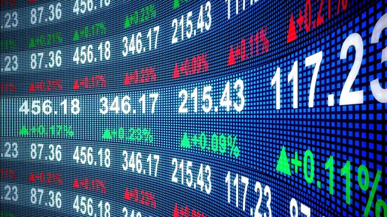 Stock market display.