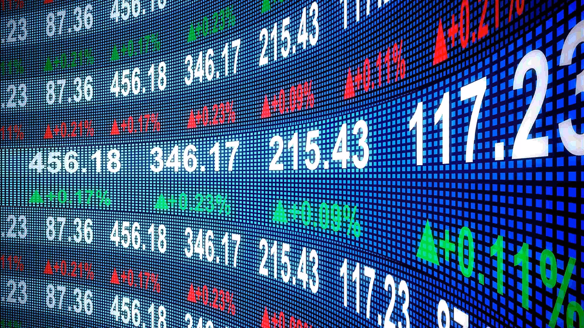 Stock market display.