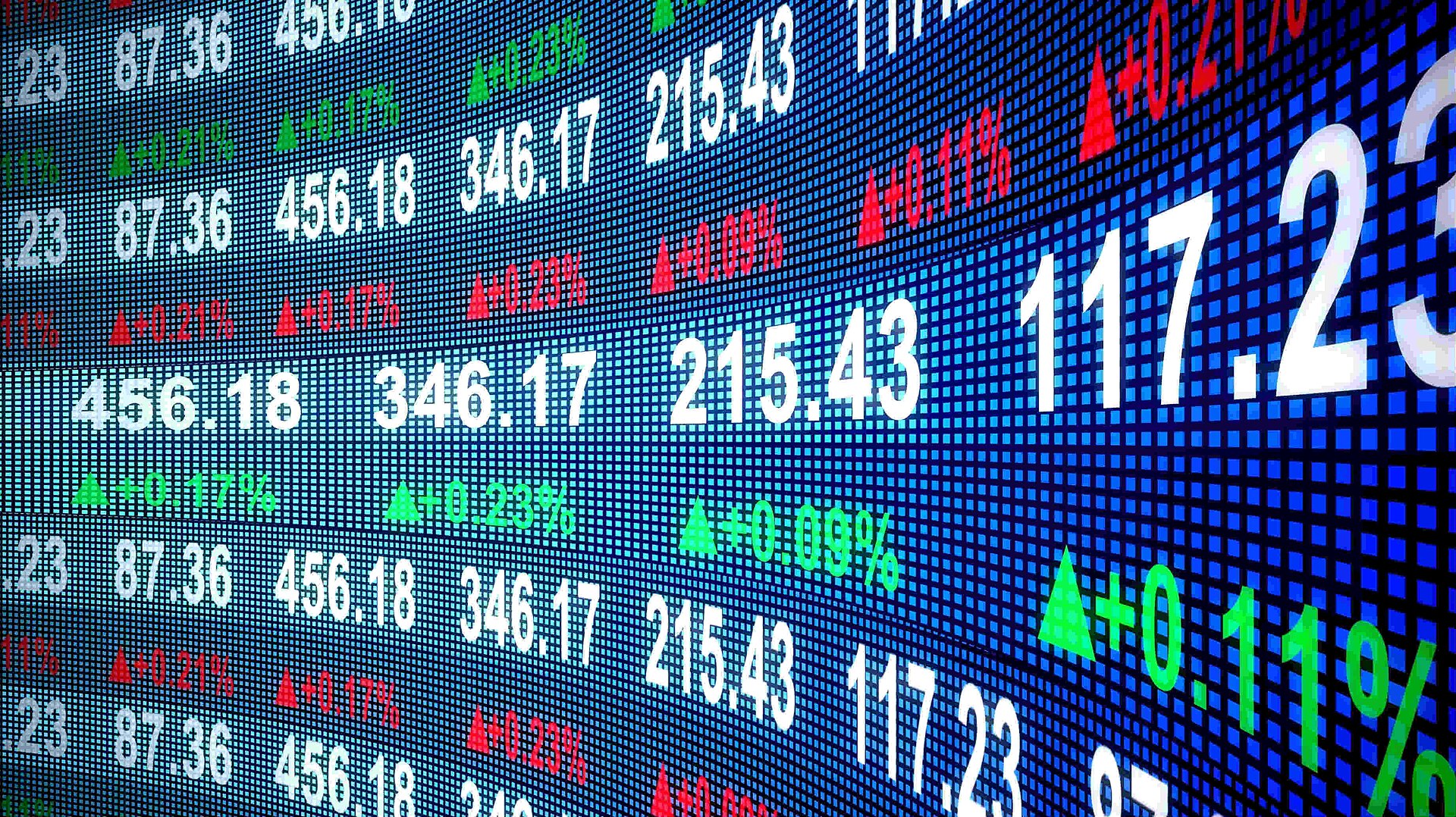 Stock market display.