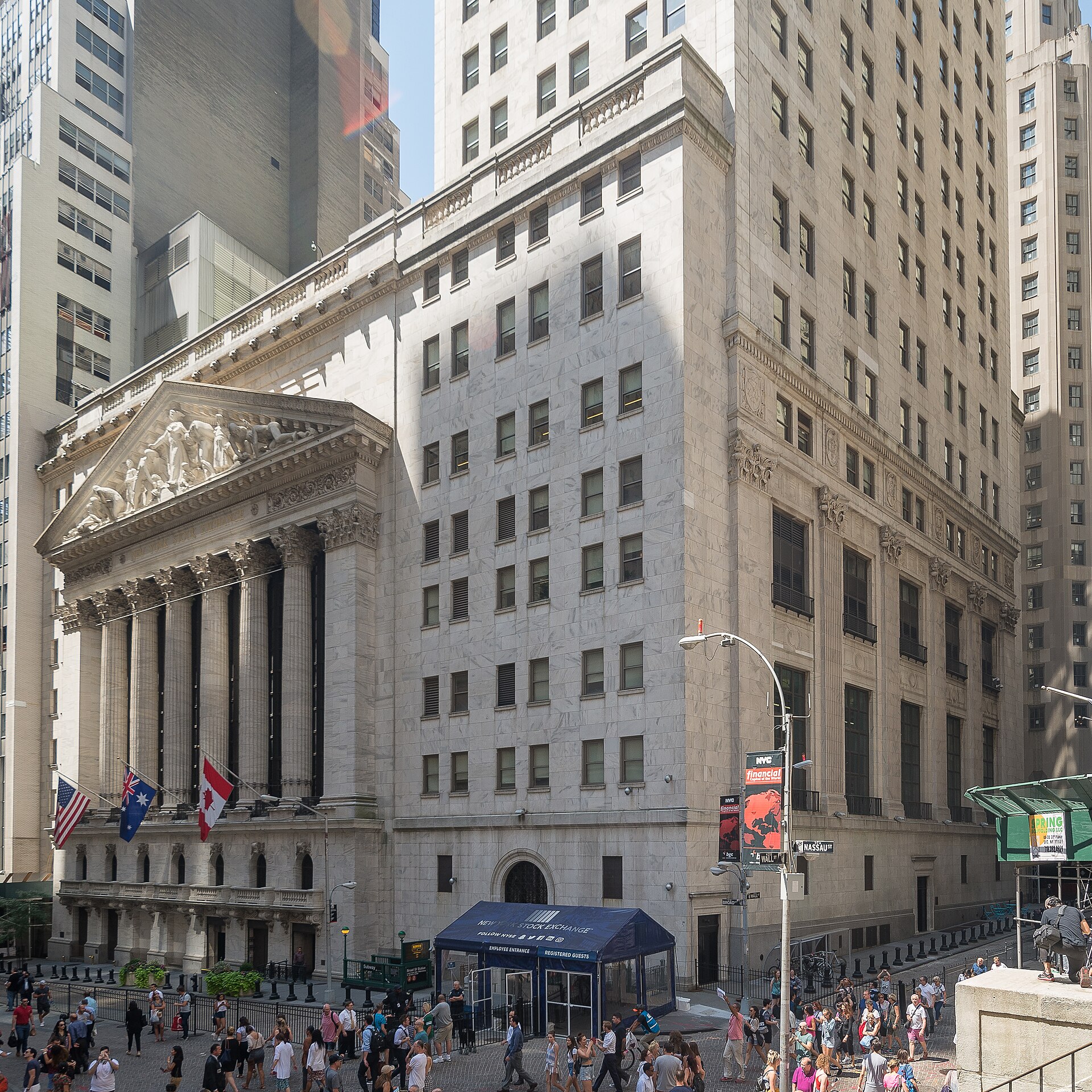 New York Stock Exchange building facade.