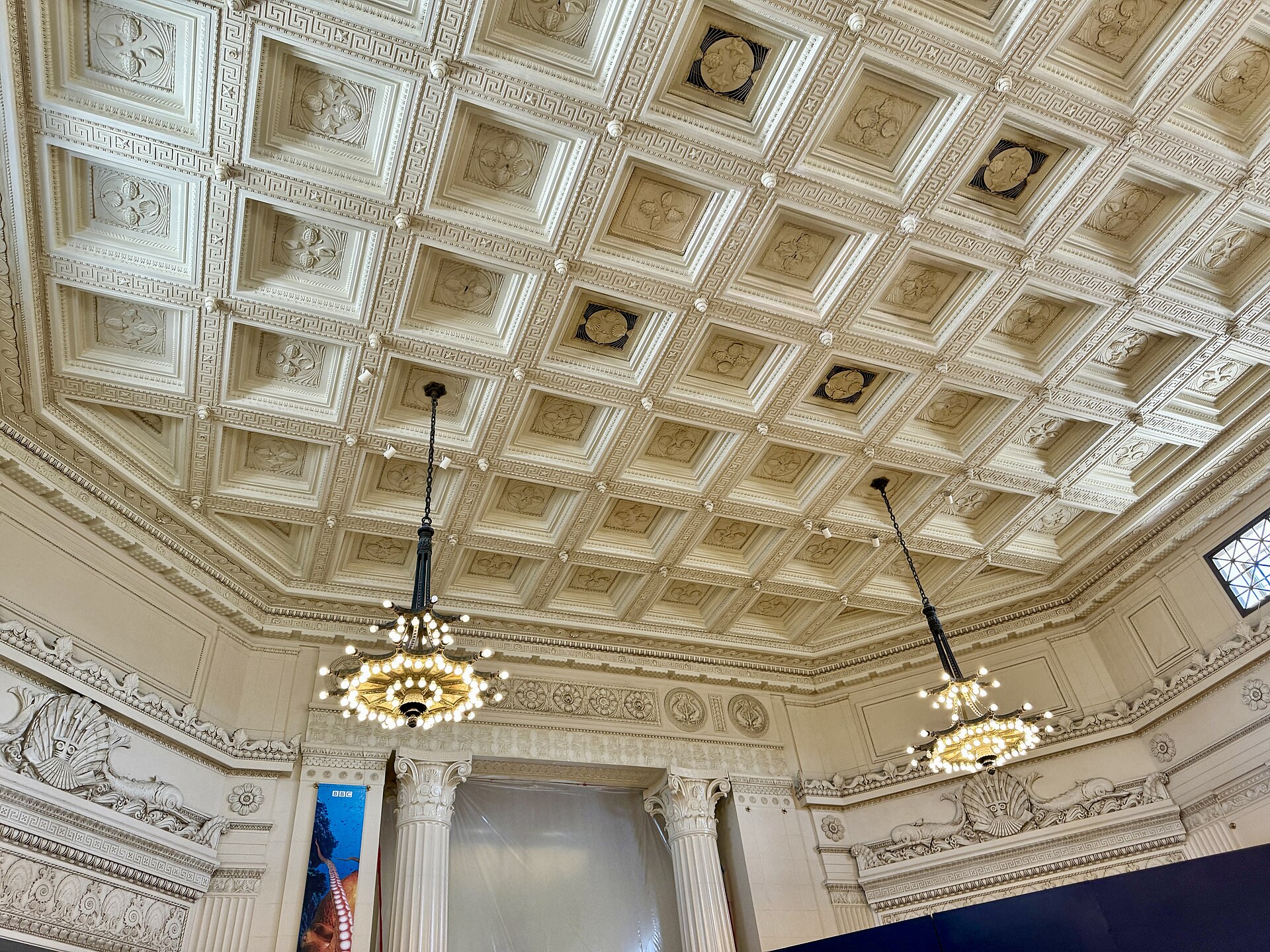 Architectural ceiling detail inside the Shedd Aquarium