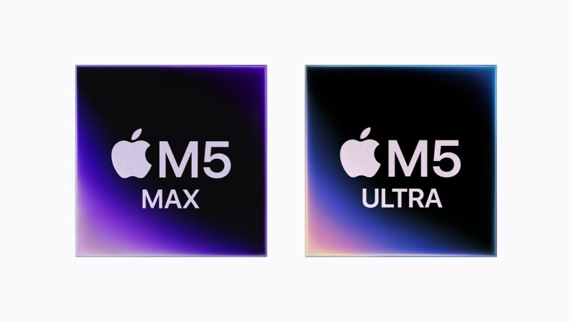 Apple M5 Max and M5 Ultra chips side by side