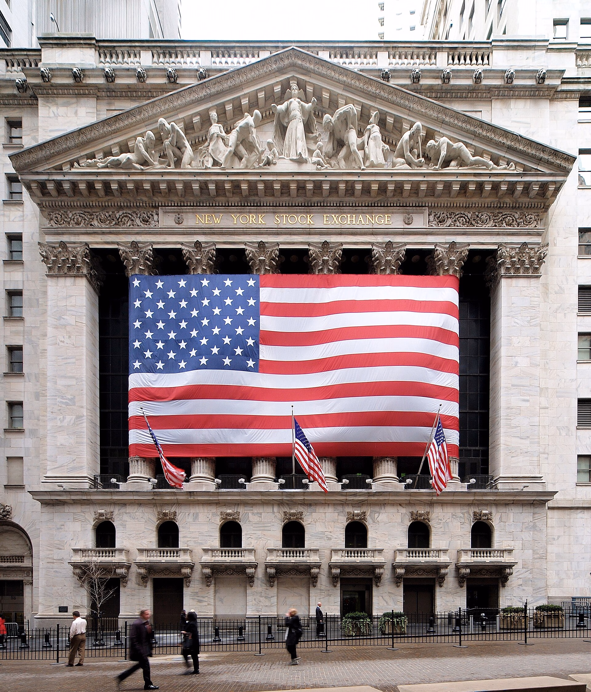 The New York Stock Exchange building on Wall Street.