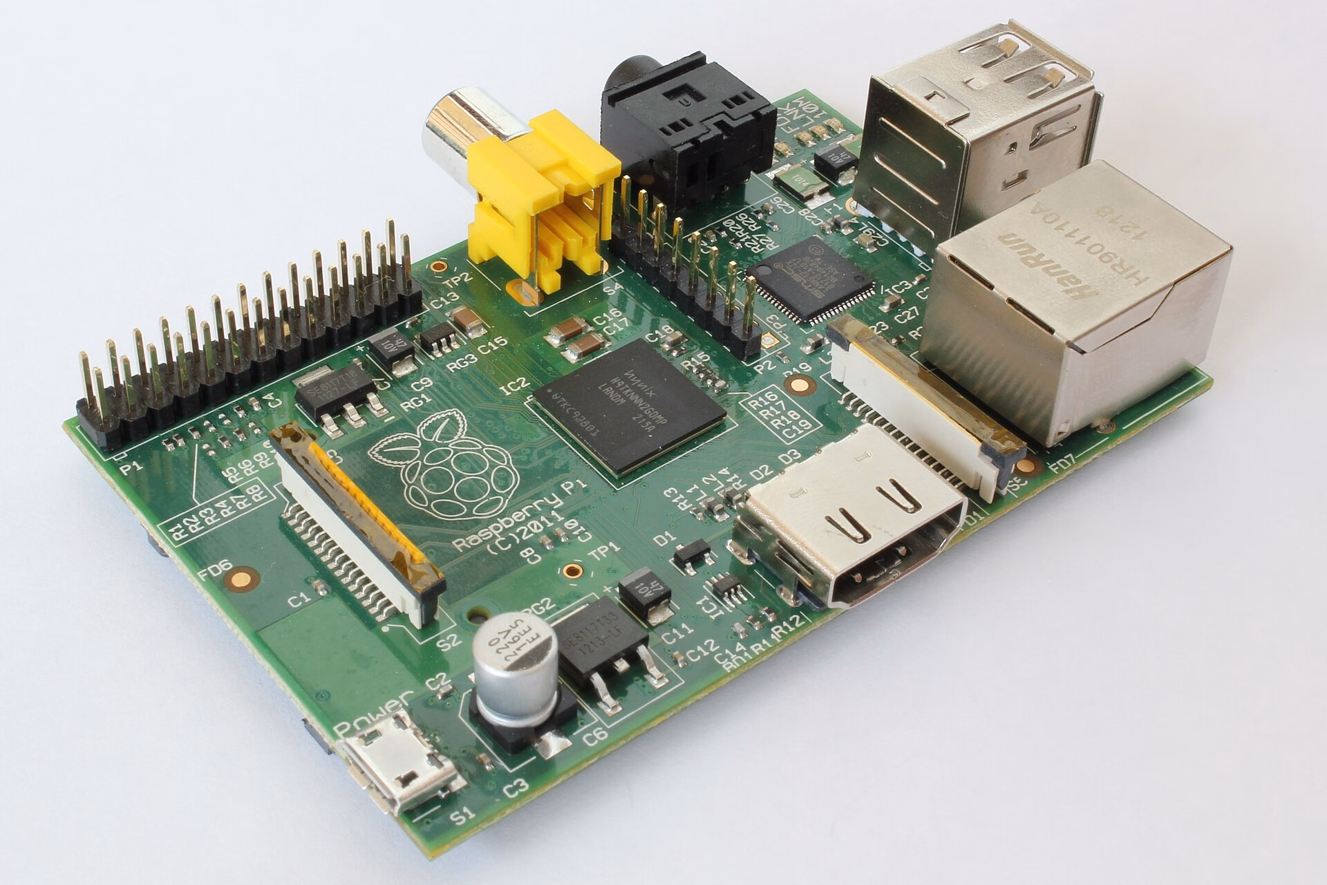 A Raspberry Pi single-board computer