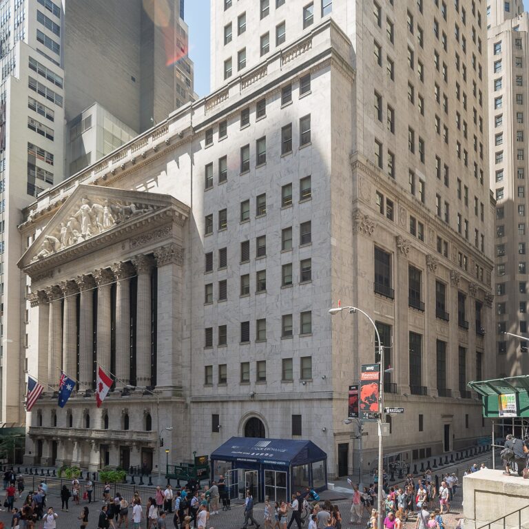 New York Stock Exchange building facade.