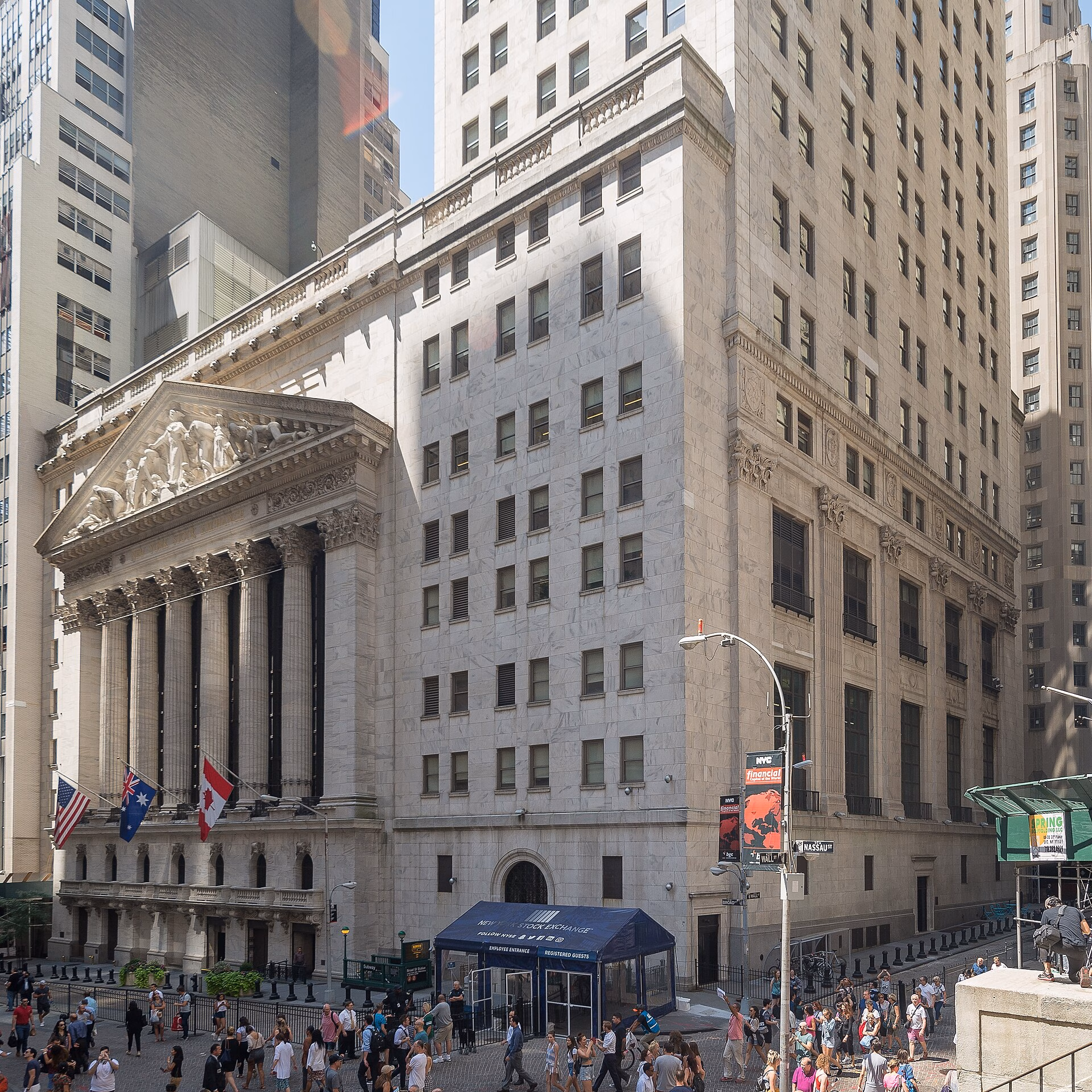 New York Stock Exchange building facade.