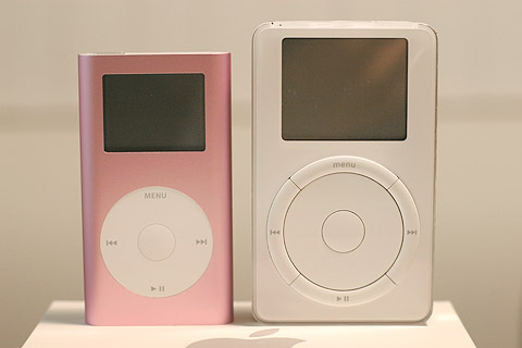 First-generation iPod alongside iPod mini