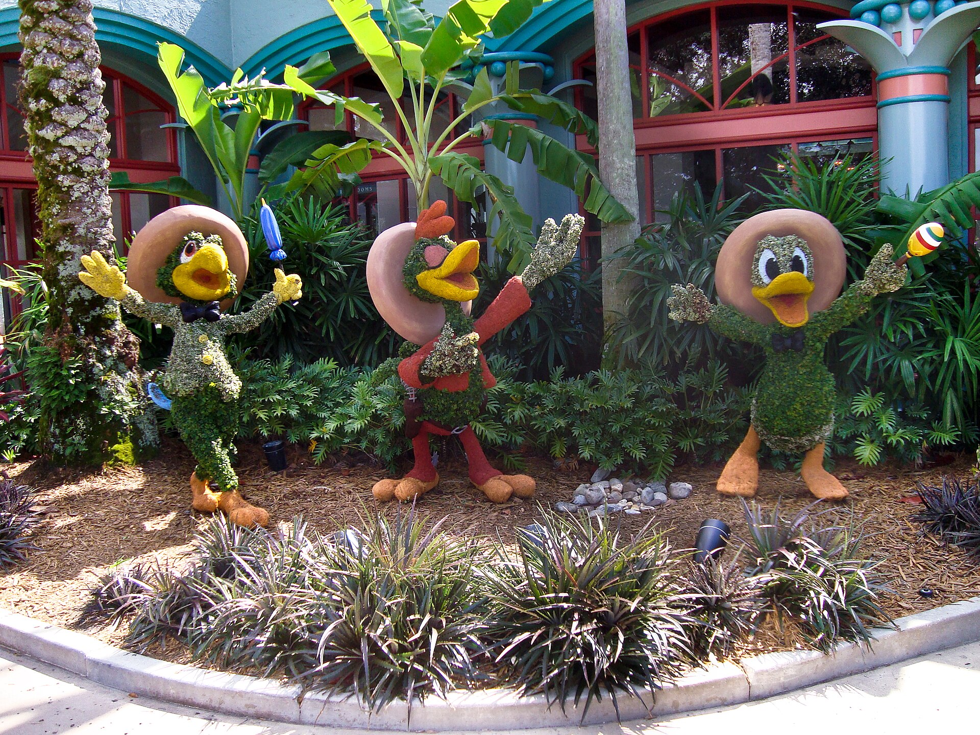 The Three Amigos sculptures at Disney's Coronado Springs Hotel