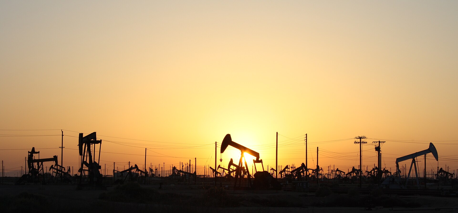 Oil pumpjacks working in a field